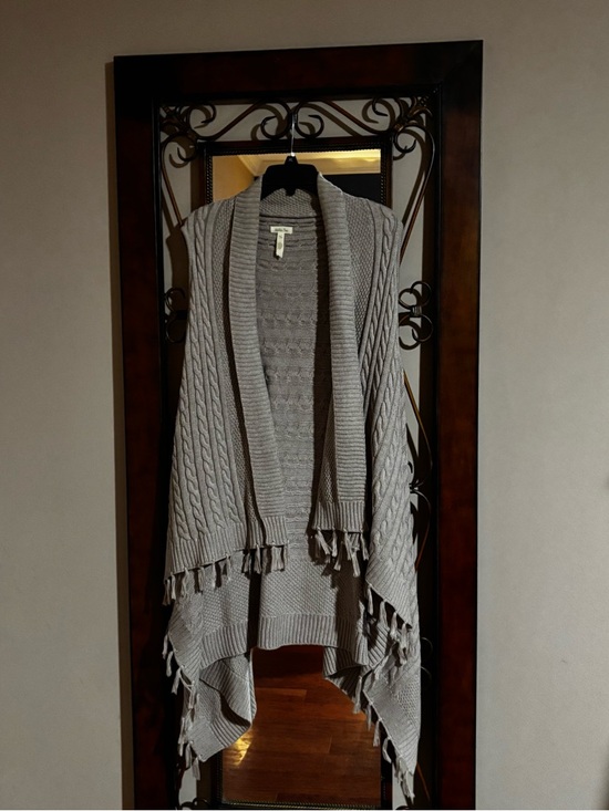 Grace Elements Sweaters - Grace Elements tan Cable-Knit Fringe Open Front Cardigan CL casual